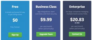 trello plans and pricing